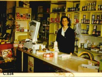 1966 Averil was the third generation of her family to run this shop in Golden Square Beldersons