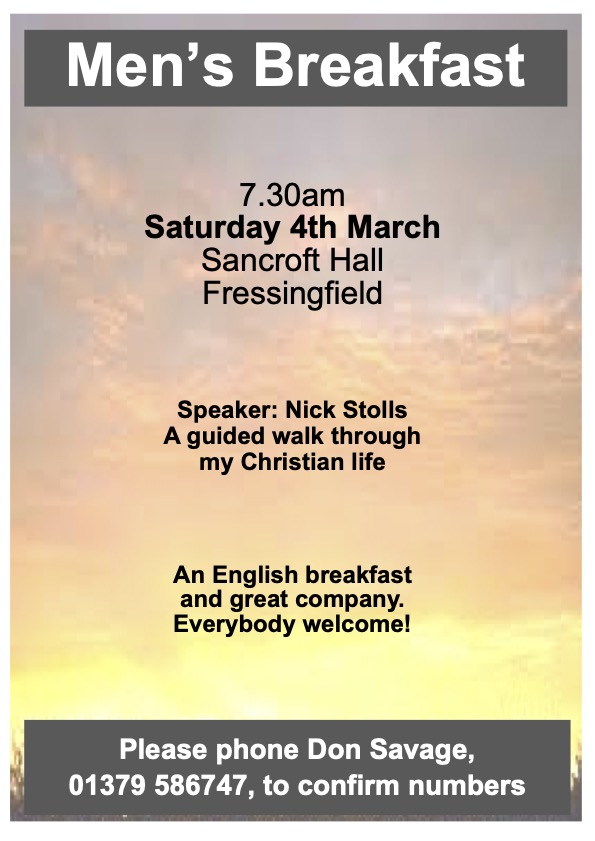 Mens breakfast March 2023